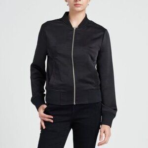 Universal Standard Satin Carmen Bomber Jacket Black NWT